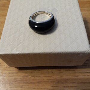 SIGN 925 WK Whitney Kelly Sterling Silver Dome Ring w Black Onyx NEW BOX QVC